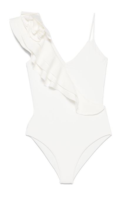 Costume intero con ruches in bianco Maygel coronel - donna